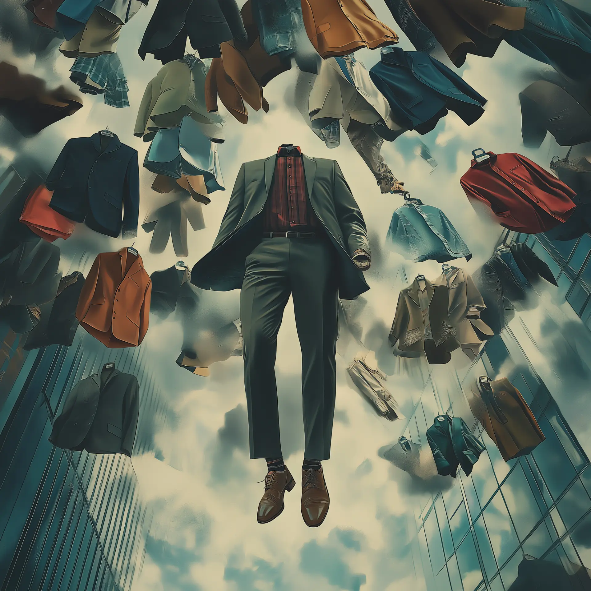 A curated selection of made-to-order garments arranged around a tailored suit