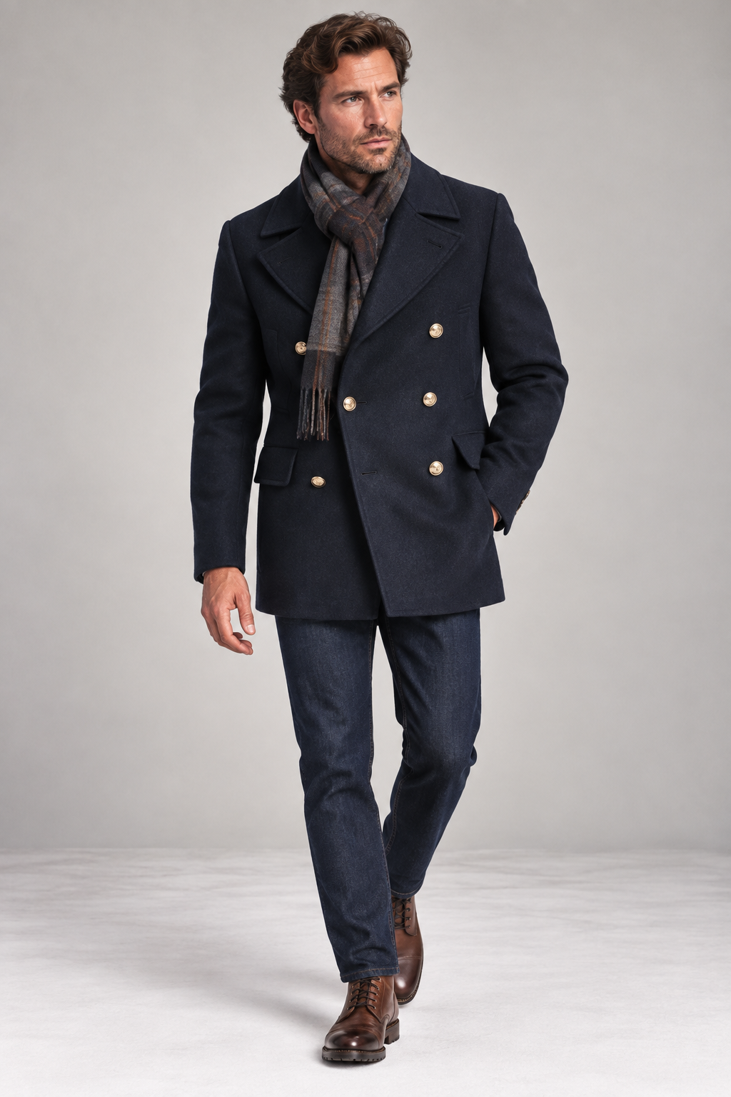 Navy Peacoat - Fabric Huddersfield Fine Worsted