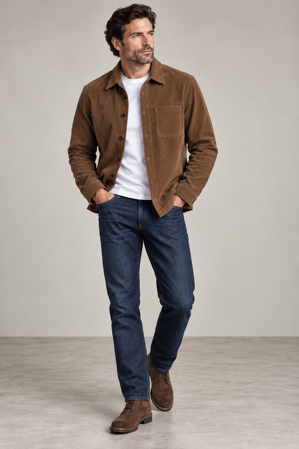 Shirt Jacket - Fabric Corduroy 98% cotton 2% elastine