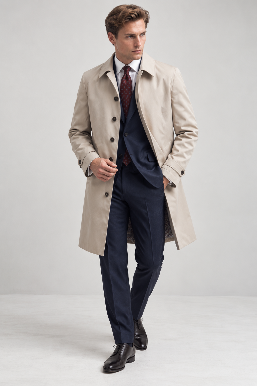 Raincoat in lightweight water-repellent cotton fabric