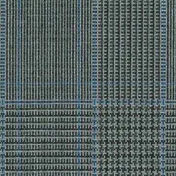 Mid greyturquoise glen check plaid — Holland & Sherry Crispaire cloth 3324008