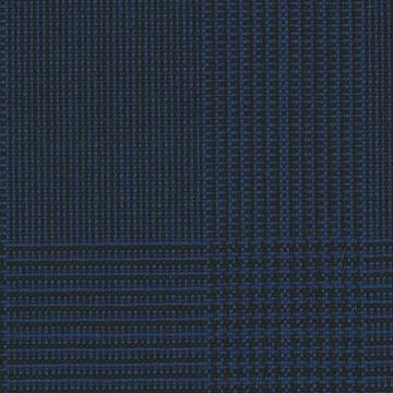 French blue split matt check plaid — Holland & Sherry Crispaire cloth 3324024