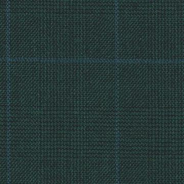 Spruce split matt glen with blue windowpane — Holland & Sherry InterCity cloth 6024007