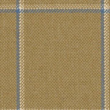 Moorland Tweeds 8323006 Fawn Mix With Sky Bluewhite Windowpane swatch
