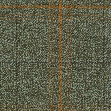 Moorland Tweeds 8323009 Sagebrown Mix With Orange Check Plaid swatch