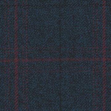 Moorland Tweeds 8323010 Navy Mix With Maroon Check Plaid swatch