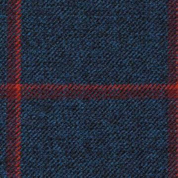 Moorland Tweeds 8323011 Navy With Marooncherry Windowpane swatch
