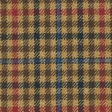 Moorland Tweeds 8323013 Fawnnavy Gun Club With Red Windowpane swatch