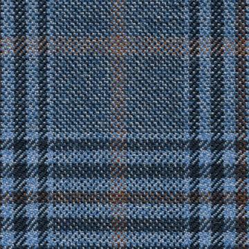 Moorland Tweeds 8323034 Moorland Tweeds Slate Bluerust Mock Glen Check Plaid swatch