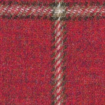 Sherry Tweed 8825011 Flame Red Tan Ombre Windowpane swatch